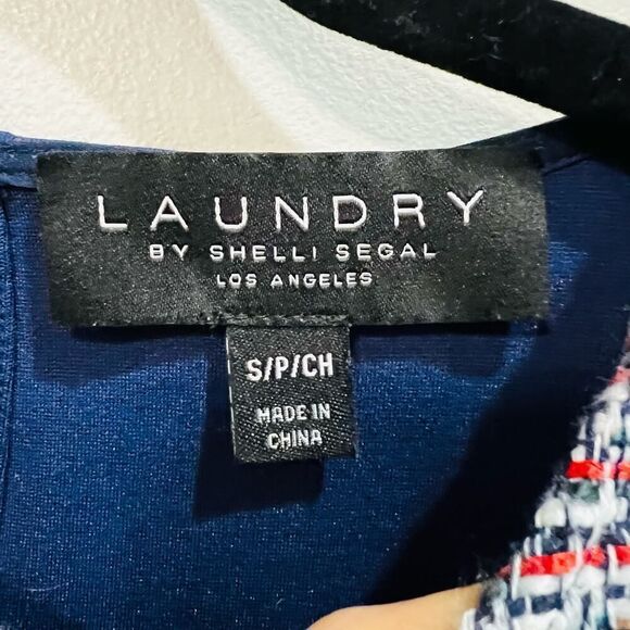 Laundry by shelli segal short sleeve tweed fringe top blouse Small - Picture 7 of 9